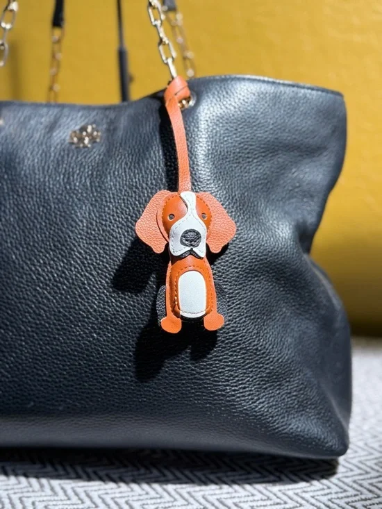 Puppy Dog Bag Charm PU Leather - Beagle- Boxer - Mix Breed - Choose One - Picture 3 of 3